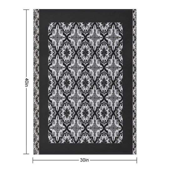 Blue And White Ceramic Tiles Pattern Machine-washable Throw Blanket