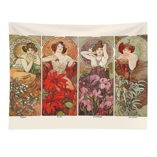 The Precious Stones, by Alphonse Mucha. HIGH DEFINITION Tapestry