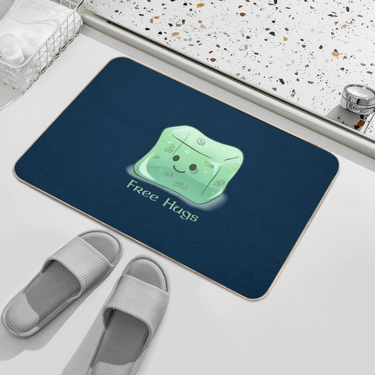 Gelatinous Cube Free Hugs  Dirt-Trapping Bath Mat