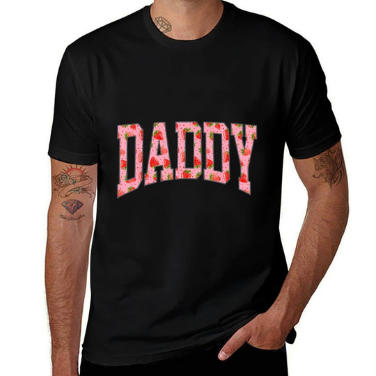 Daddy Strawberry The Berry Sweet One Strawberry  Ribbed Collar T-Shirt