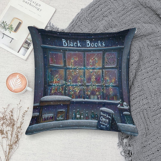 Black Books Christmas Soft Washable Throw Pillow
