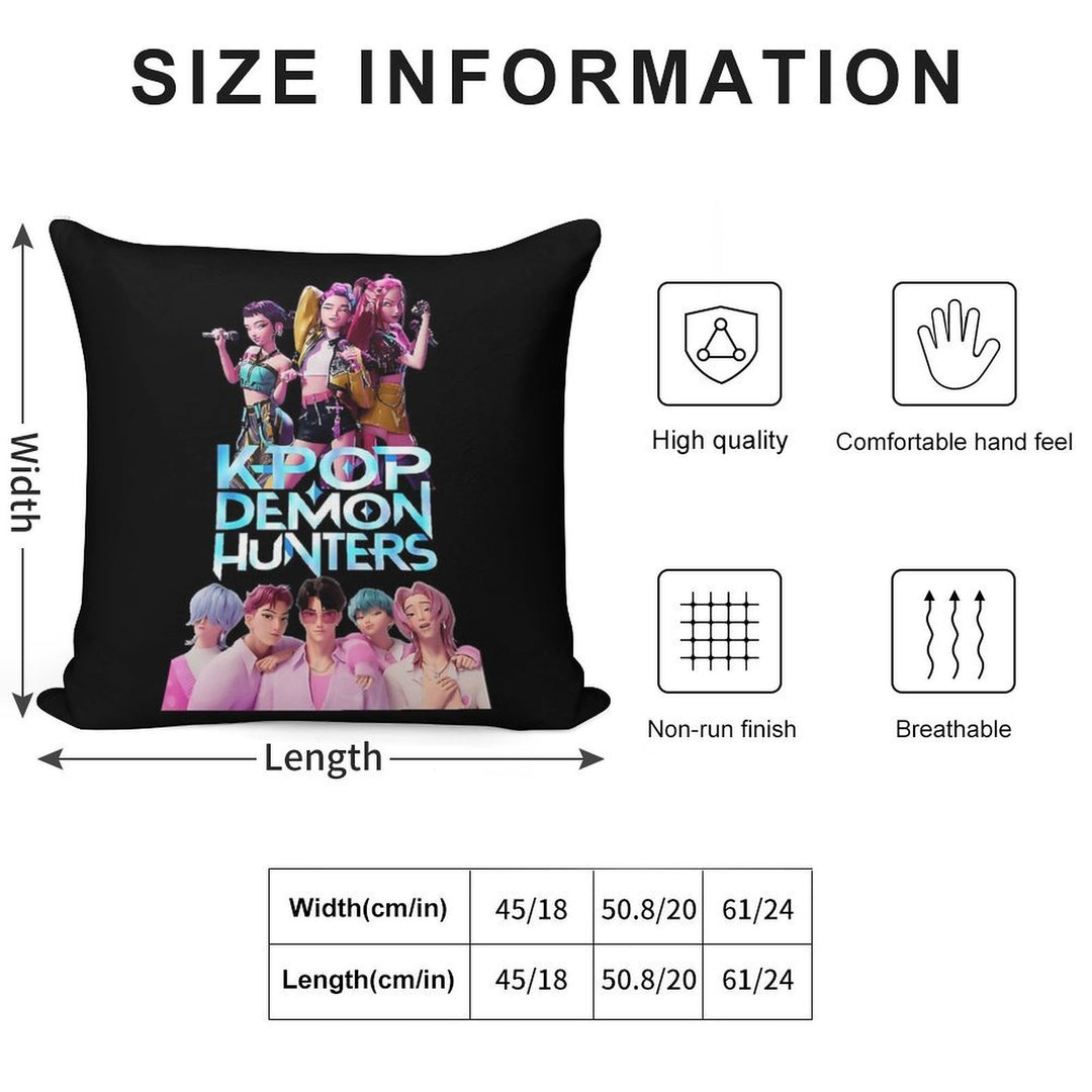 K-Pops Demons Hunterss Anime Soft Fade-Resistant Throw Pillow