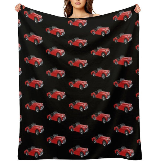 Triumph TR3 in Red Multi-functional Throw Blanket