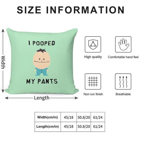 I Pooped My Pants Soft Hidden Zipper Throw Pillow