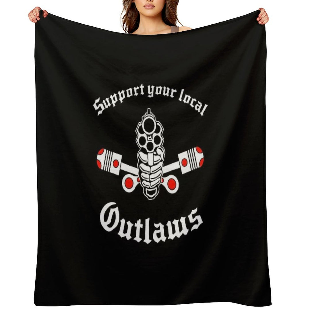 Outlaw Mc Support Gift Halloween Day, Thanksgiving, Christmas Day Quick-dry Throw Blanket