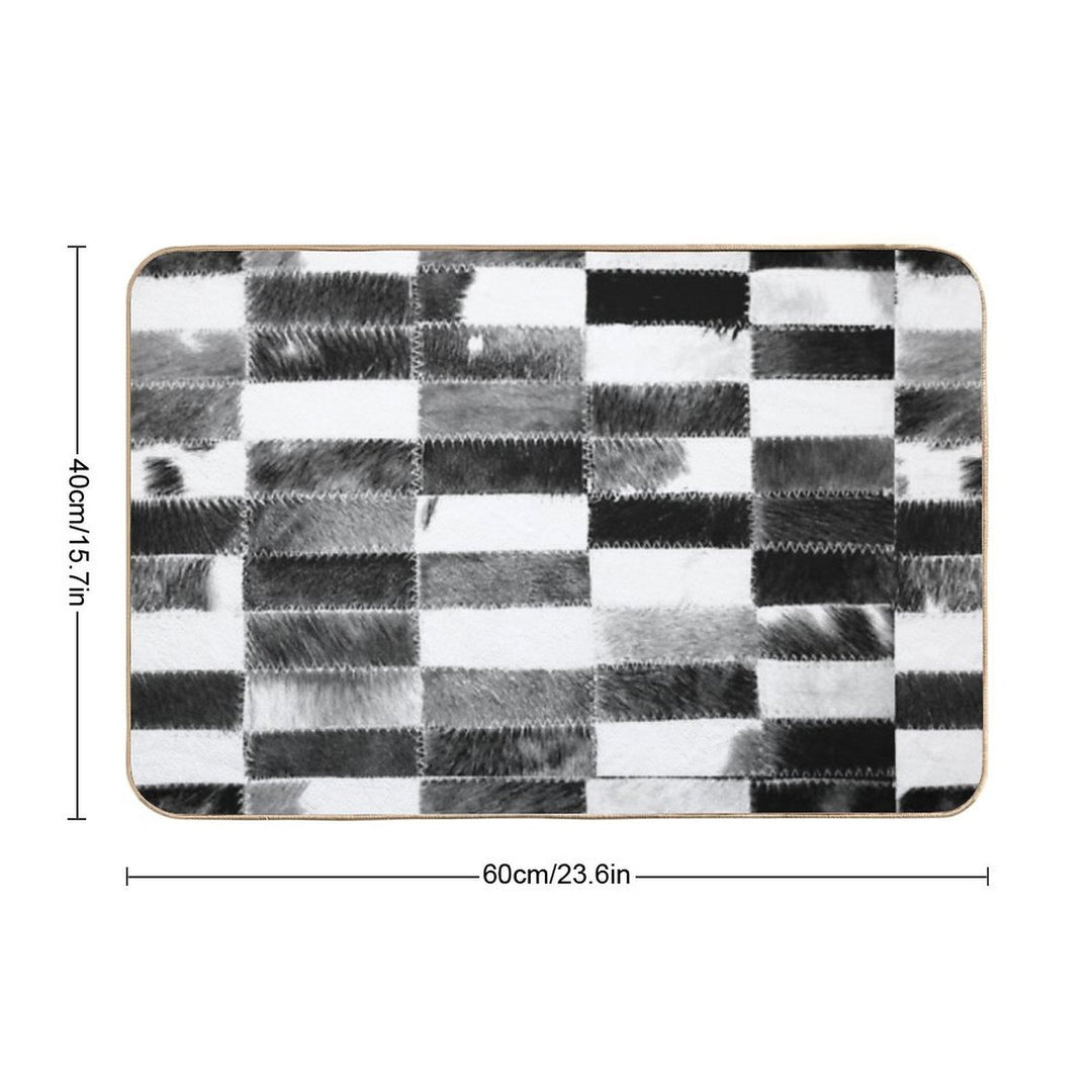 Patchwork Cowhide Rug  Absorbent Bath Mat