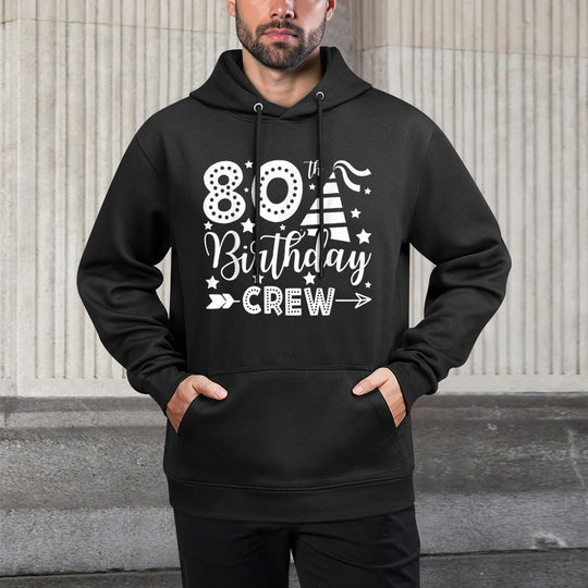 80th Birthday Crew 80 Party Crew Group Friends BDay Gifts Breathable Fabric Hoodie