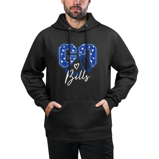 Go Cheer Bills Design for Man Women Girls Kids Machine Washable Hoodie