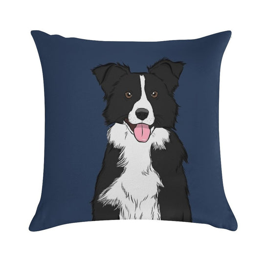 Border Collie Soft High-Density Material Throw Pillow