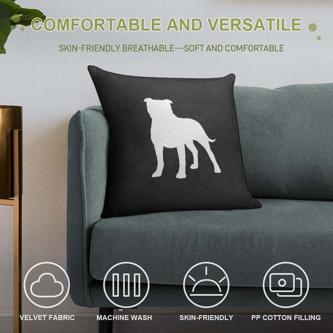 Staffordshire Bull Terrier Silhouette(s) Soft Decorative Cover Throw Pillow