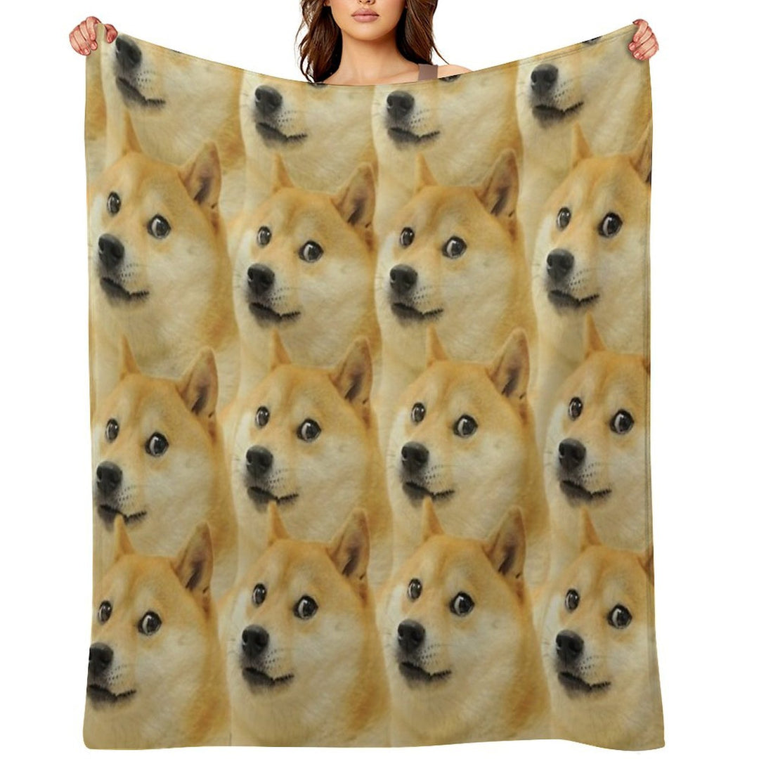 Doge Collage Sustainable Throw Blanket