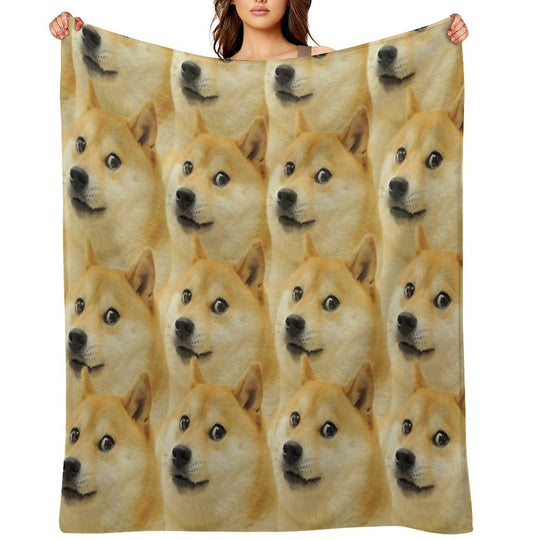 Doge Collage Sustainable Throw Blanket
