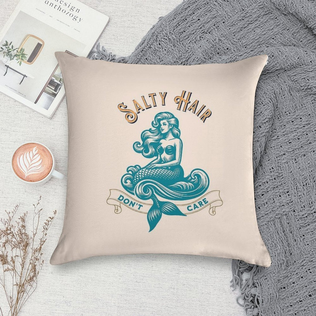 Salty Hair. Don’t Care. Mermaid Summer Design Soft Style Accent Throw Pillow