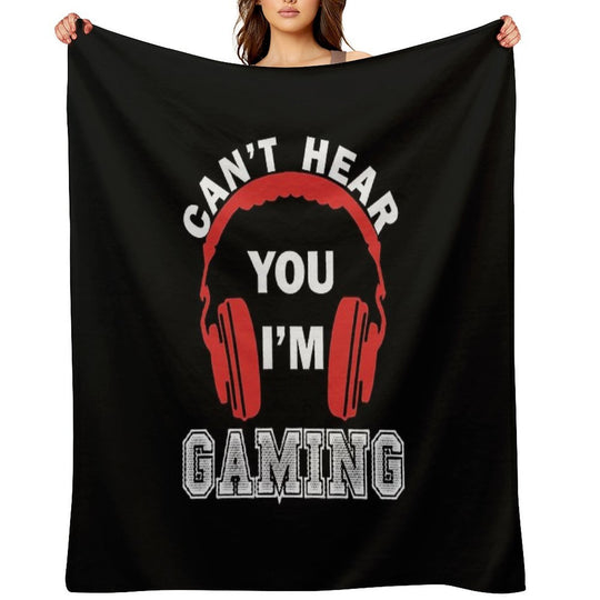 Video Gaming Gift Gamer Headset  Design Eco-conscious Throw Blanket