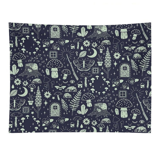 Fairy Garden Midnight Tapestry
