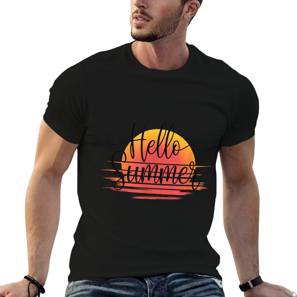 Hello Summer Welcome Summertime Sunset Vacation Men Women  Versatile T-Shirt