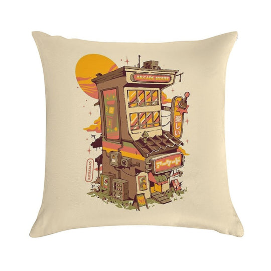 Arcade House Soft High-Density Material Throw Pillow