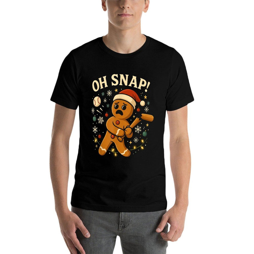 Oh Snap Gingerbreadman Christmas Baseball  Eco-friendly Material T-Shirt
