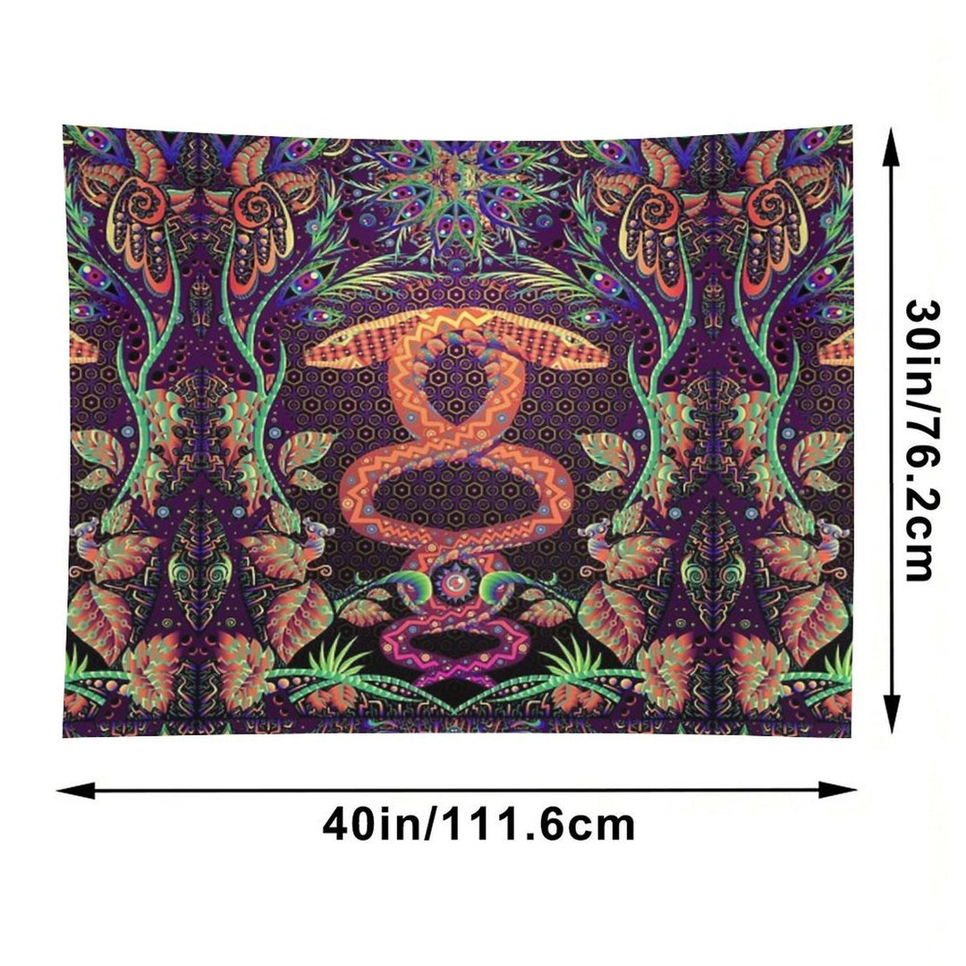 Psychedelic Ayahuasca Snake Spirit Tapestry