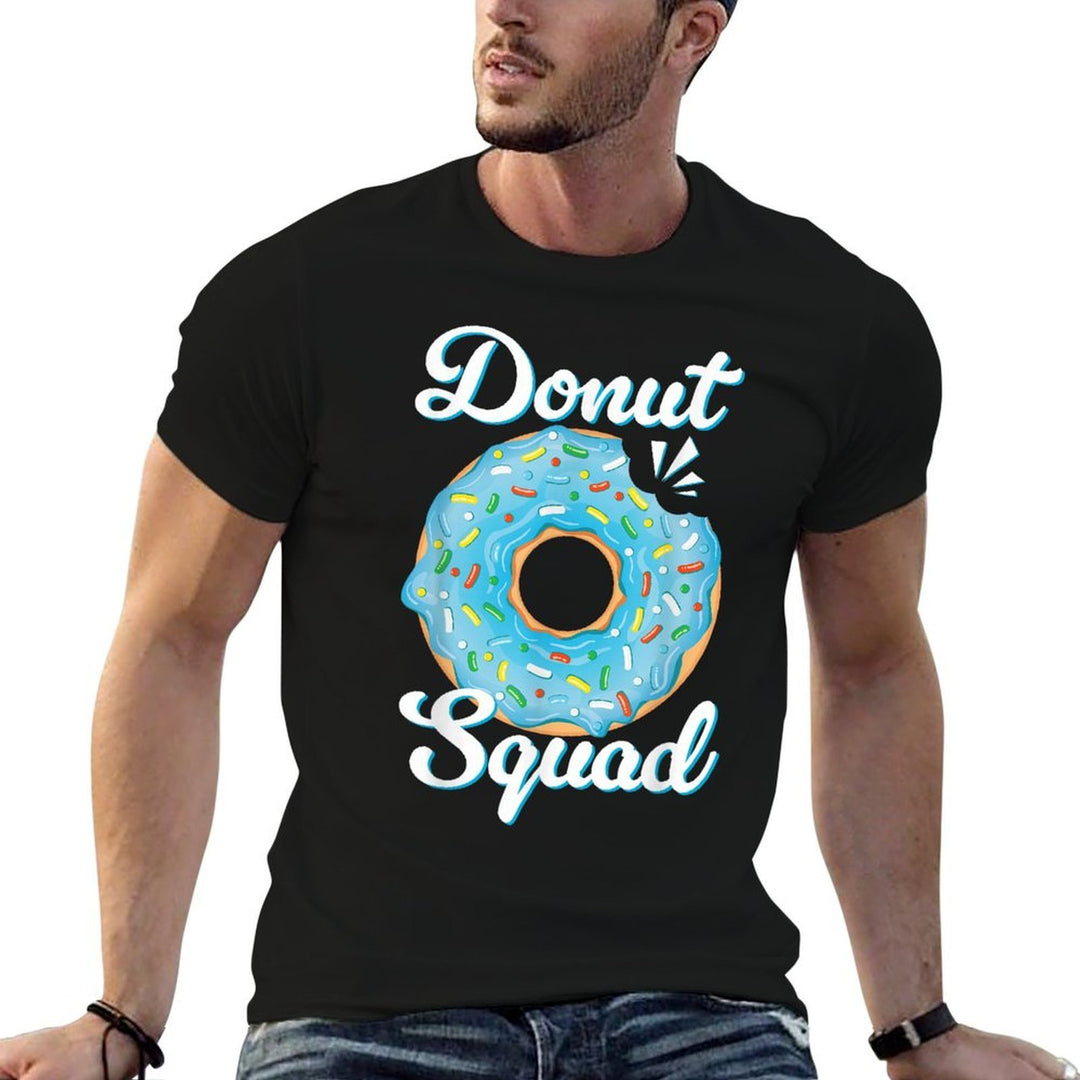 Donut Squad Sprinkle Blue Doughnut Birthday Party Kids Boys  Oversized Silhouette T-Shirt