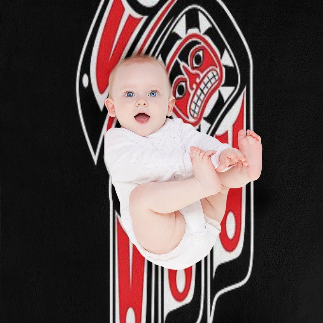 Haida Raven Plush Throw Blanket