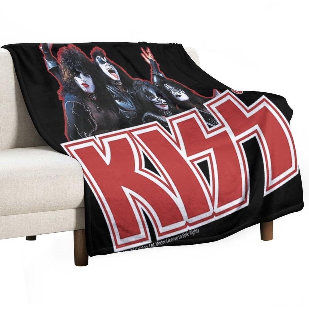 KISS Demon, Starchild, Spaceman And Catman Wrinkle-free Throw Blanket