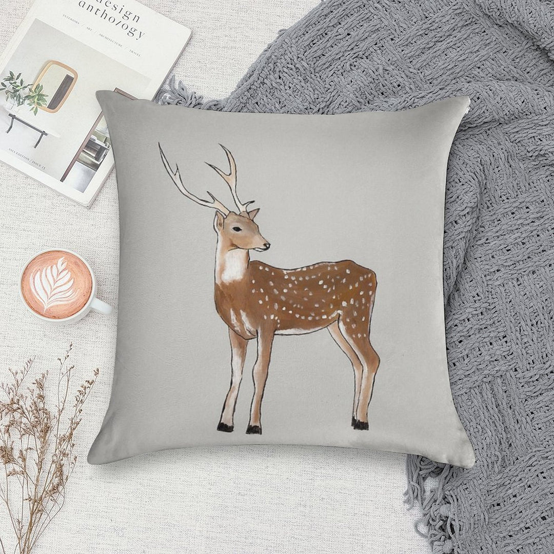 Nursery Art - Deer That Turns Wishes Soft Durable Construction Throw Pillow