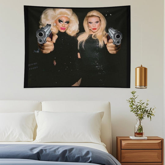 Trixie & Katya - Behind The Scenes - Dangerous Woman Meme Tapestry