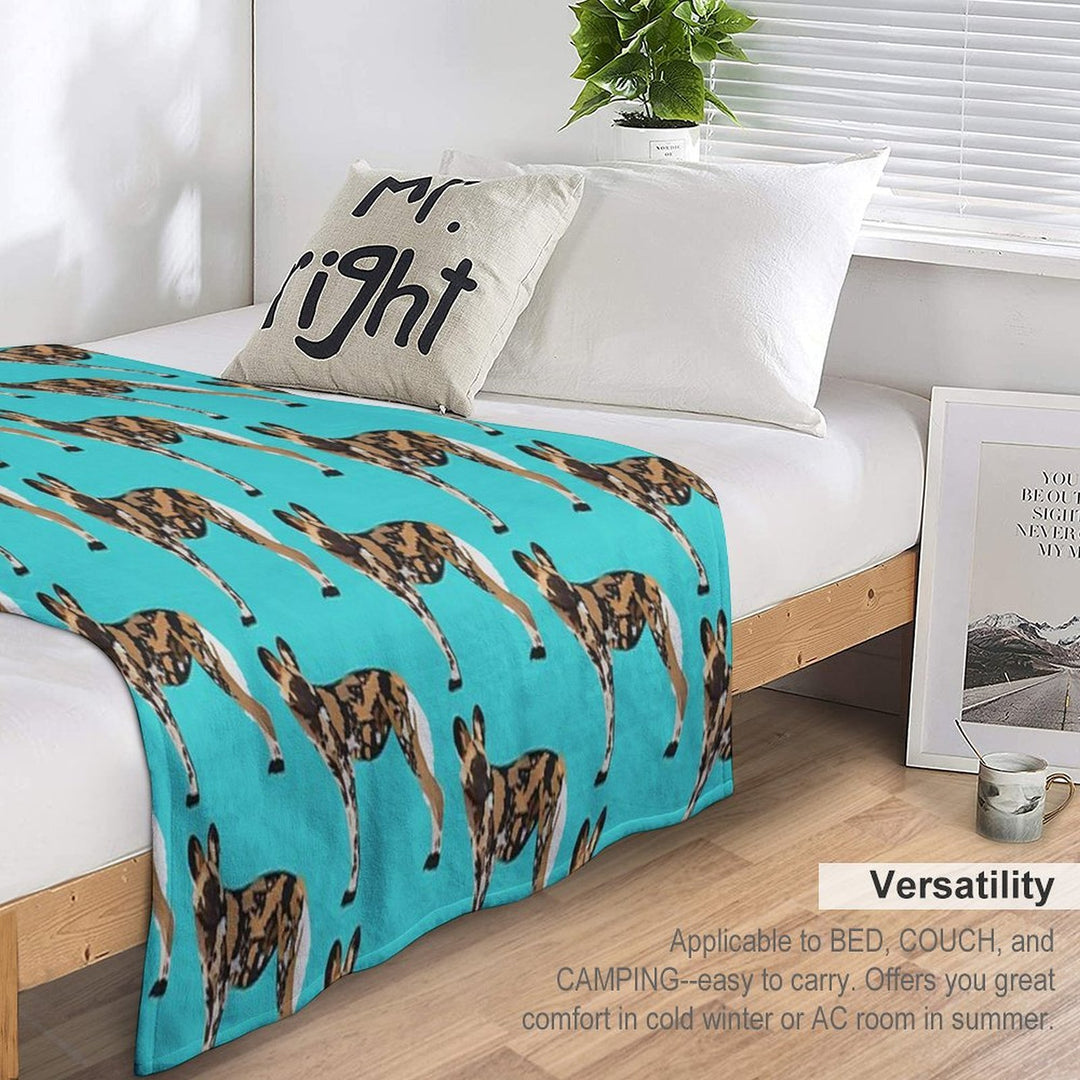 P Is for Painted Dog, Painted Dog Illustration – African Wild Dog Art for Wildlife Lovers Wrinkle-free Throw Blanket