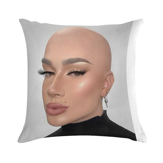 James Charles Bald Soft Reinforced Edging Throw Pillow