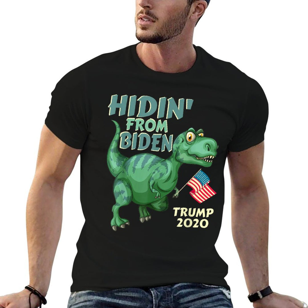 Hiding from Biden Shirt Kids USA Flag T Rex Trump 2020  Trendy Pattern T-Shirt