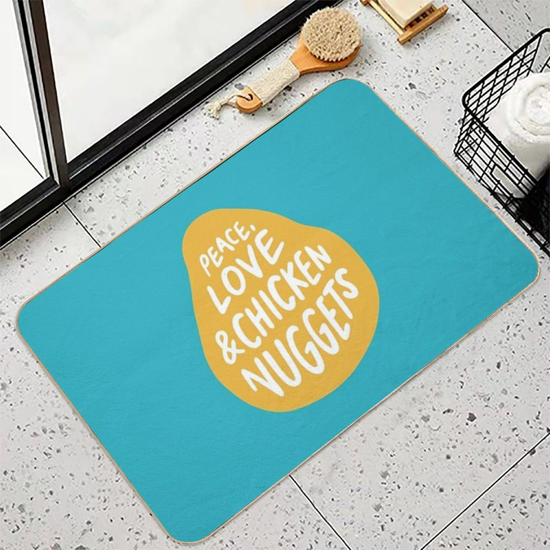 Peace, Love & Chicken Nuggets  Eco-Friendly Bath Mat