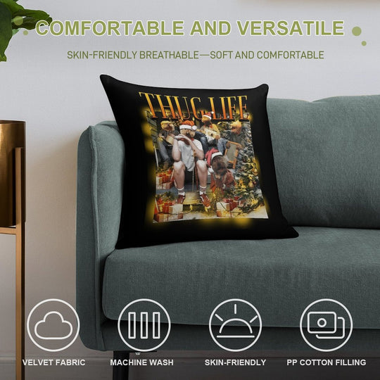 Em.met Otter'S Jugs Band Christmas Thugs Lifes Parody Soft Washable Throw Pillow