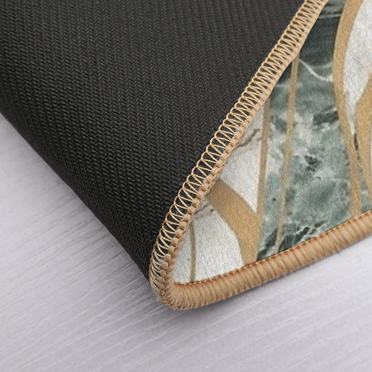 Olive Deco Marble  Slip-Resistant Bath Mat