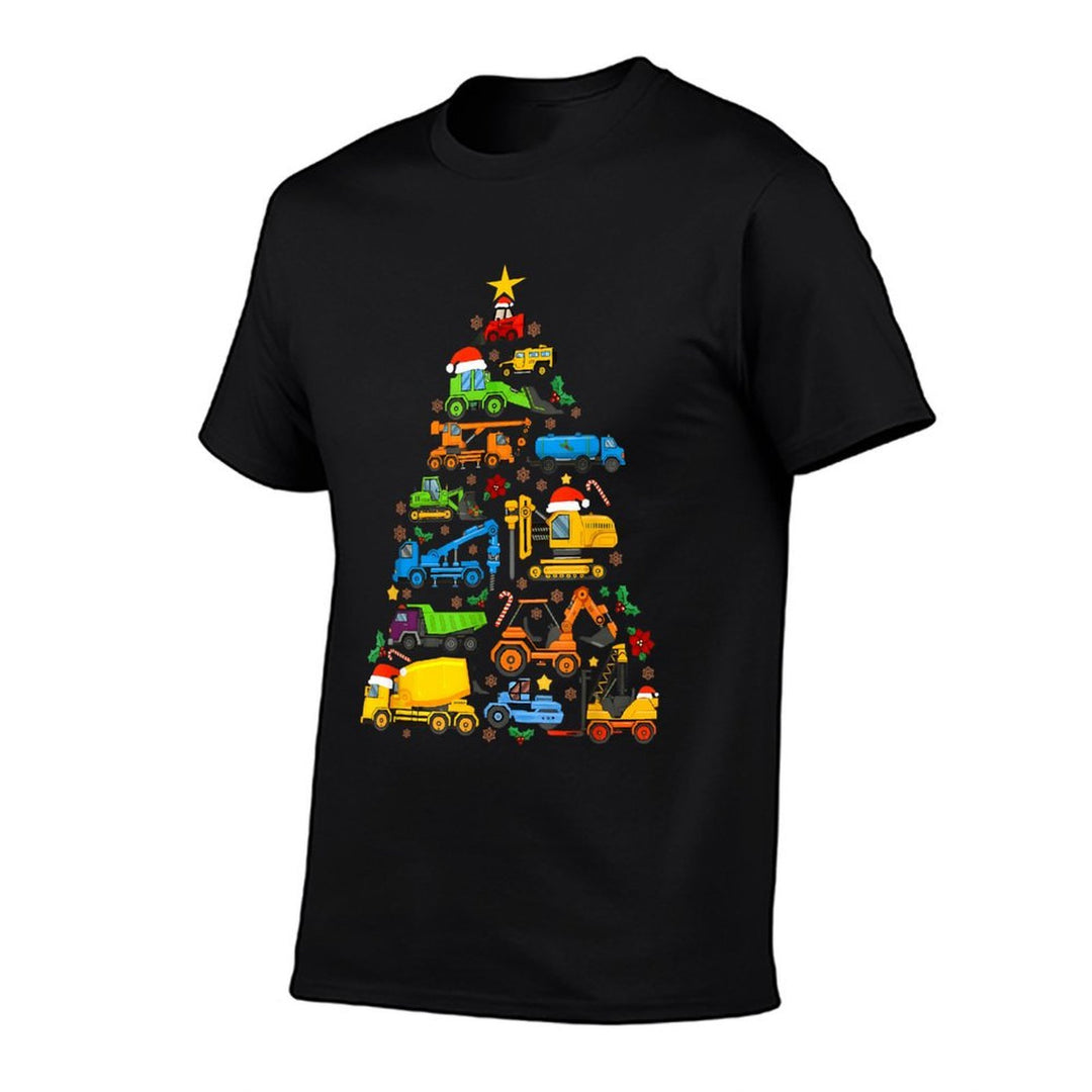 Construction Vehicles Truck Boys Toddler Christmas Tree  Eco-friendly Material T-Shirt