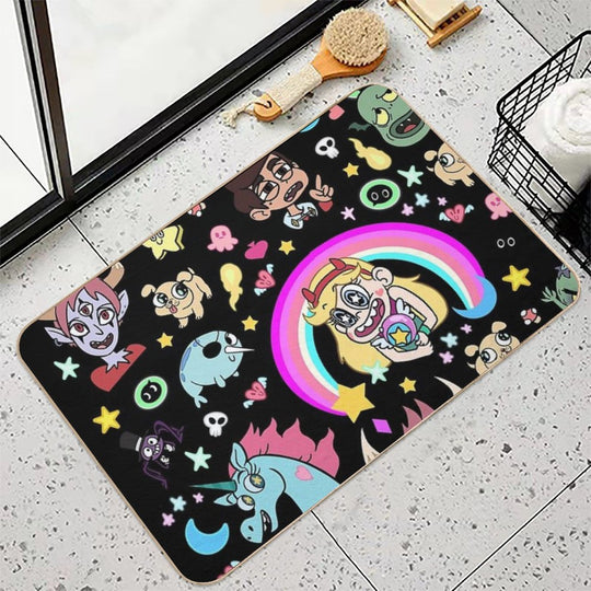 Star VS The Forces Of Evil! Black Durable Bath Mat