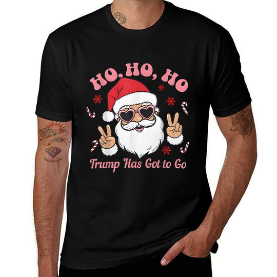 Funny Anti-Trump Santa Christmas Political Holiday  Wrinkle-resistant T-Shirt