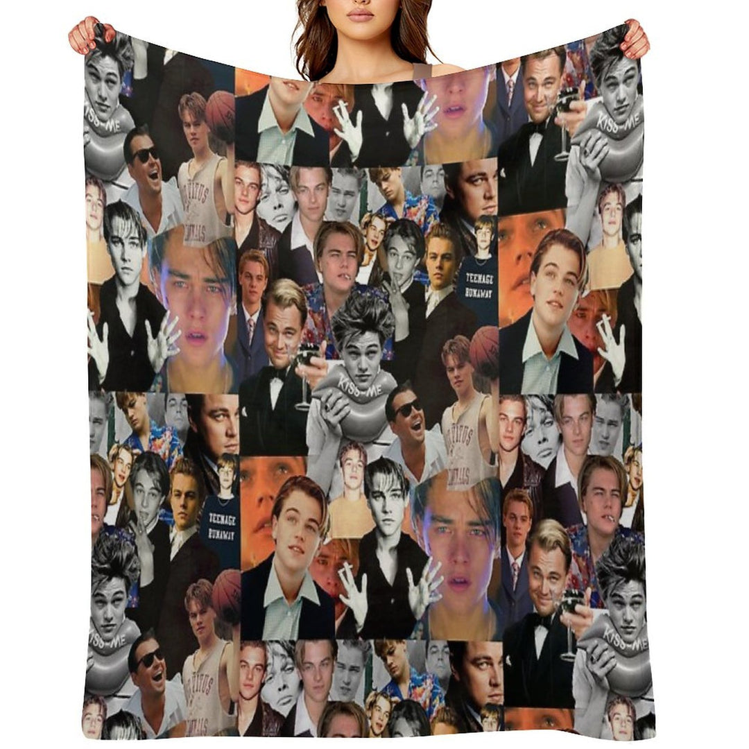 Leonardo Dicaprio Collage Wrinkle-free Throw Blanket