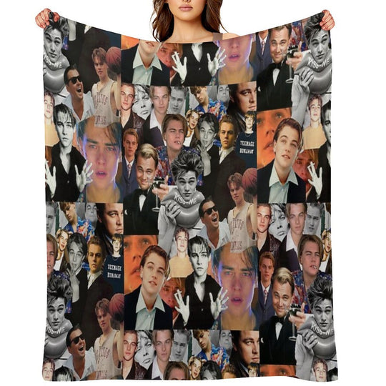 Leonardo Dicaprio Collage Wrinkle-free Throw Blanket