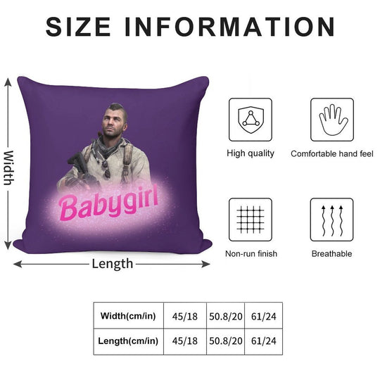 John Soap Mactavish Babygirl Soft Shrink-Resistant Throw Pillow