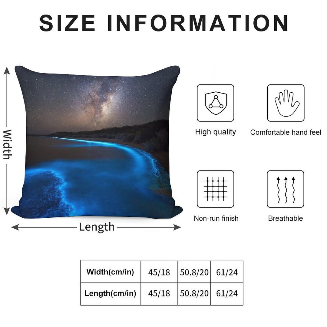 Milky Bioluminescence - 2nd Edition Soft Hidden Zipper Throw Pillow