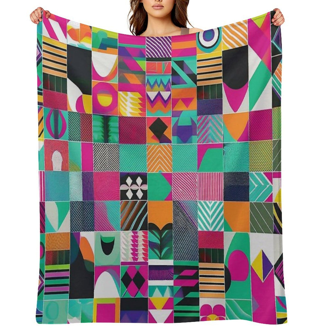 Geometric Shapes - Raloel All-season Throw Blanket