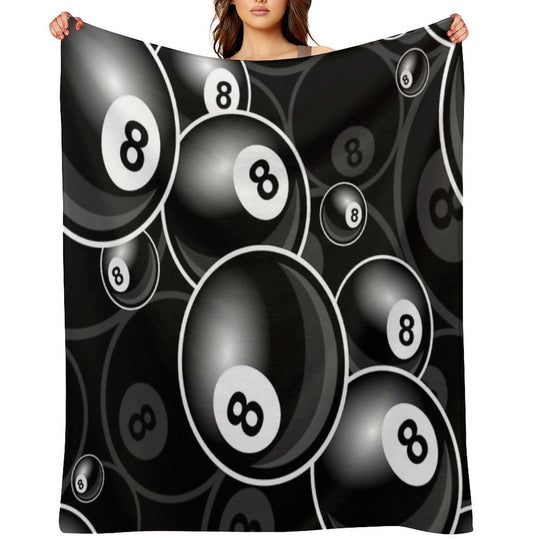 Billiards Black 8 Ball 8-Ball Black And White Durable Throw Blanket