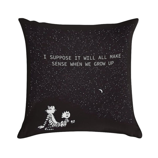 Calvin And Hobbes Stars Soft Easy Maintenance Throw Pillow