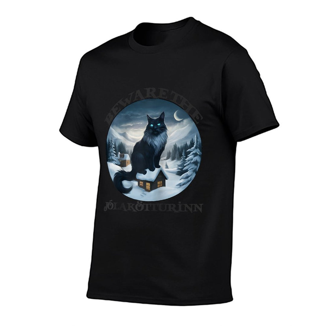 Beware The Jolakotturinn Yule Cat Icelandic Christmas Norse Raglan Baseball  Vintage-inspired T-Shirt