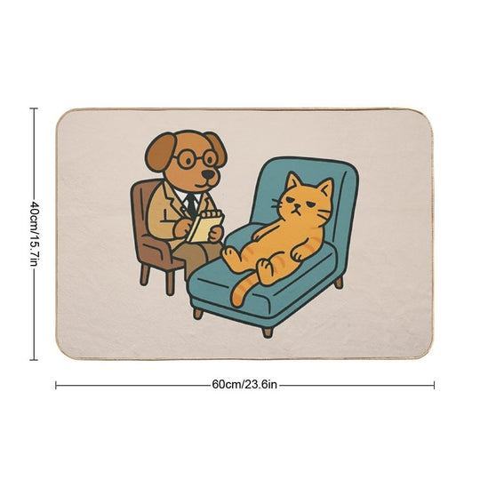 Cat Therapy Session  Absorbent Bath Mat