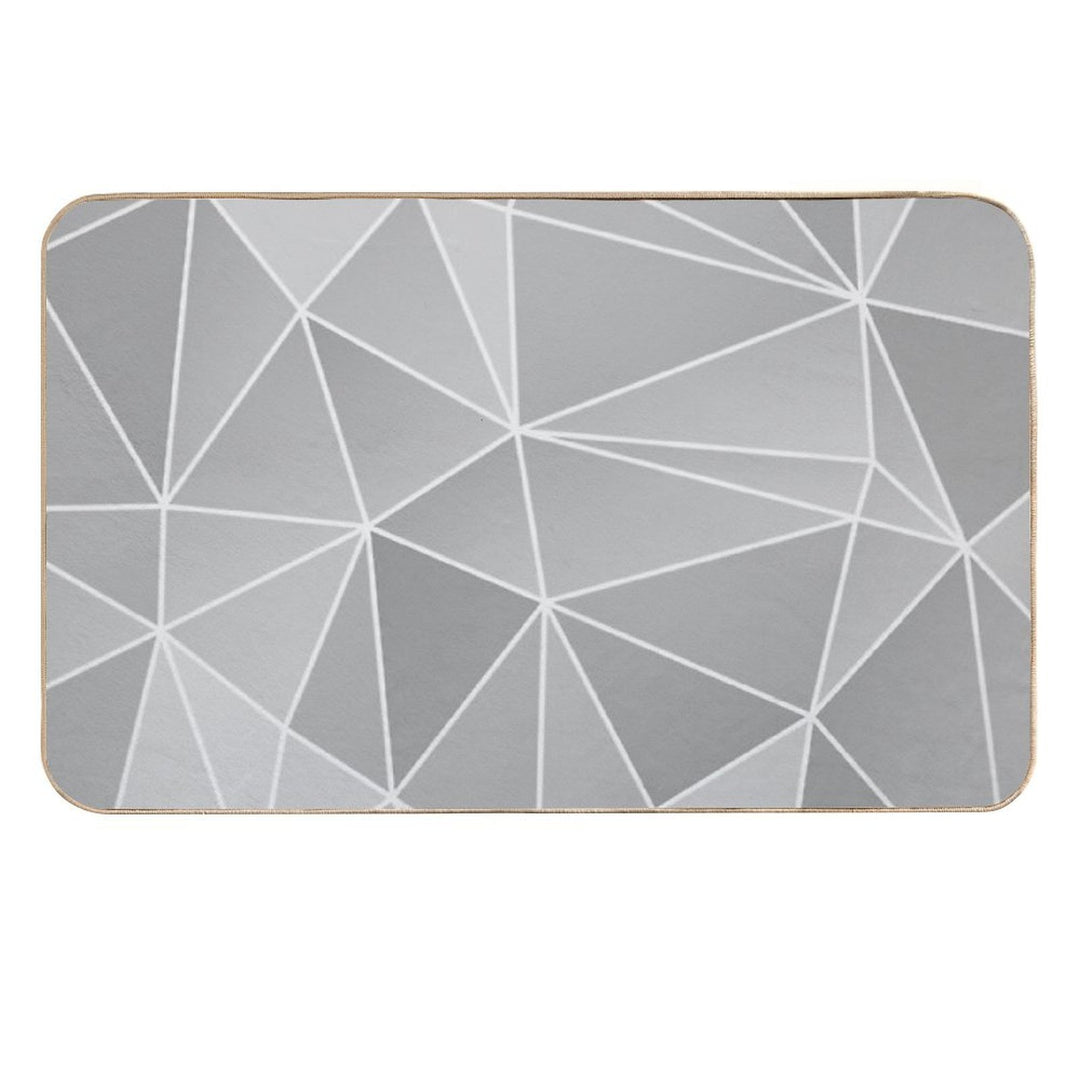 Geo Pattern (Silver Sand And White)  Multi-Purpose Bath Mat