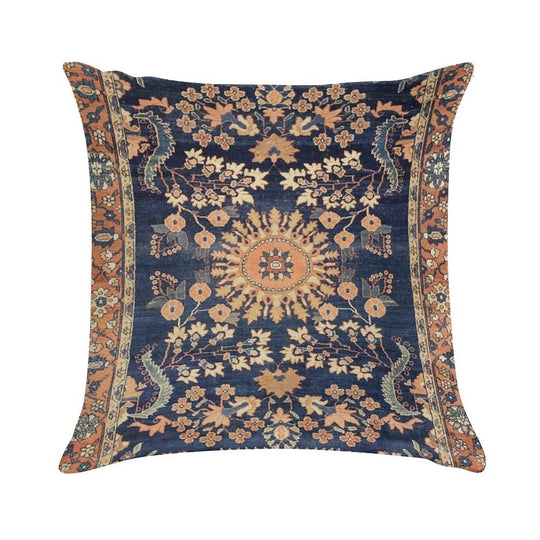 Sarouk Persian Floral Rug Print Soft Style Accent Throw Pillow
