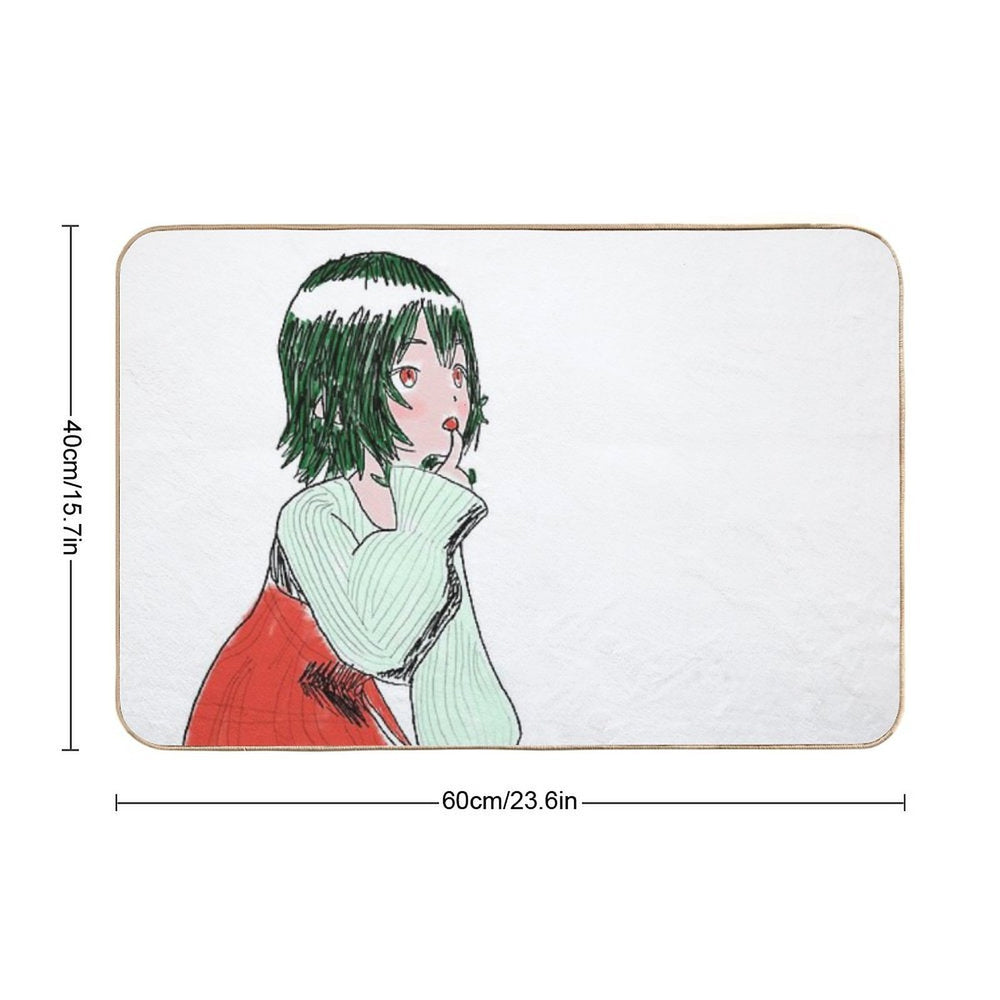 Young Curious Thoughtful Introverted Christmas  Repositionable Bath Mat