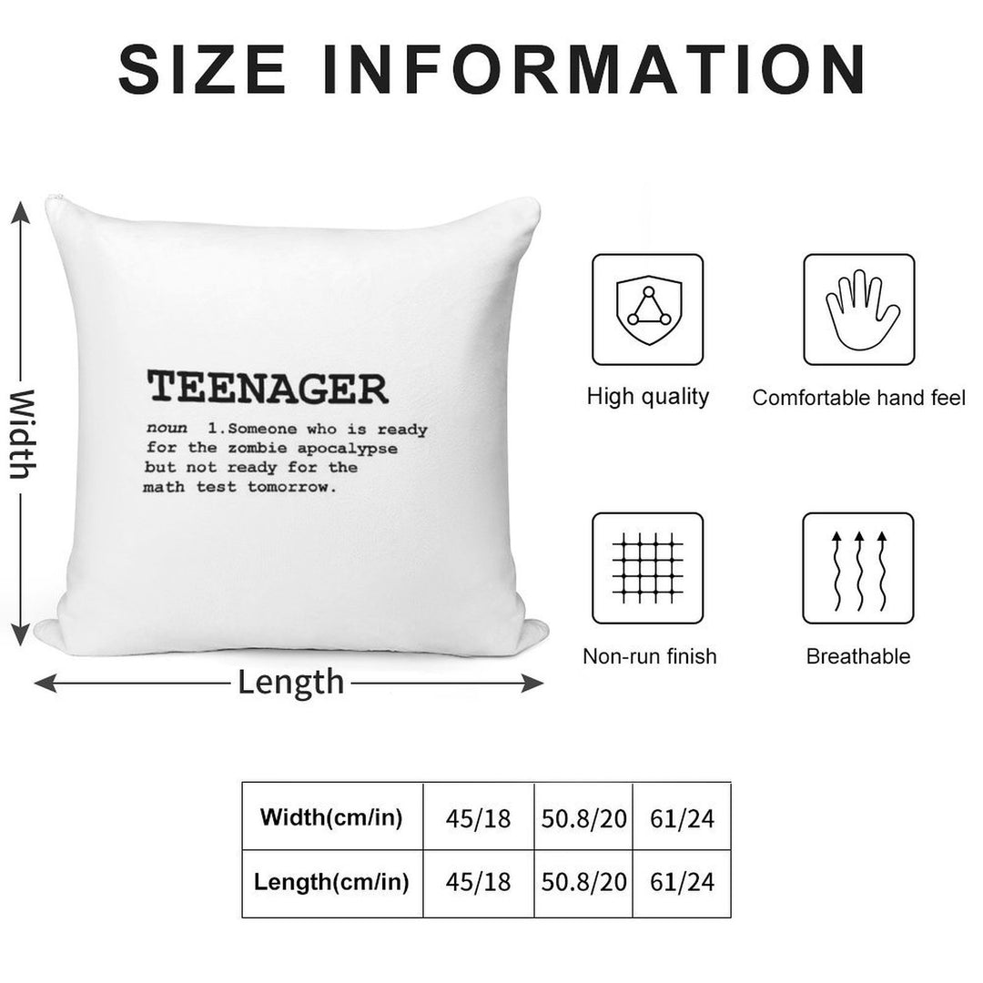Teenager Definition Soft Durable Construction Throw Pillow